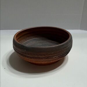 Handcrafted Brown and Gray Ceramic Bowl